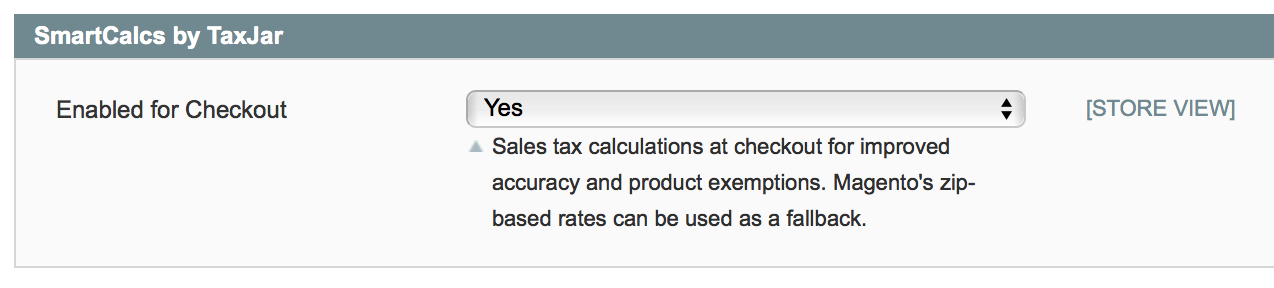 Magento TaxJar SmartCalcs Config