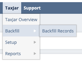 TaxJar Backfill Customers Dropdown