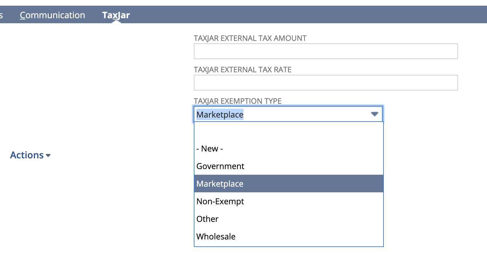 TaxJar Order Exemptions